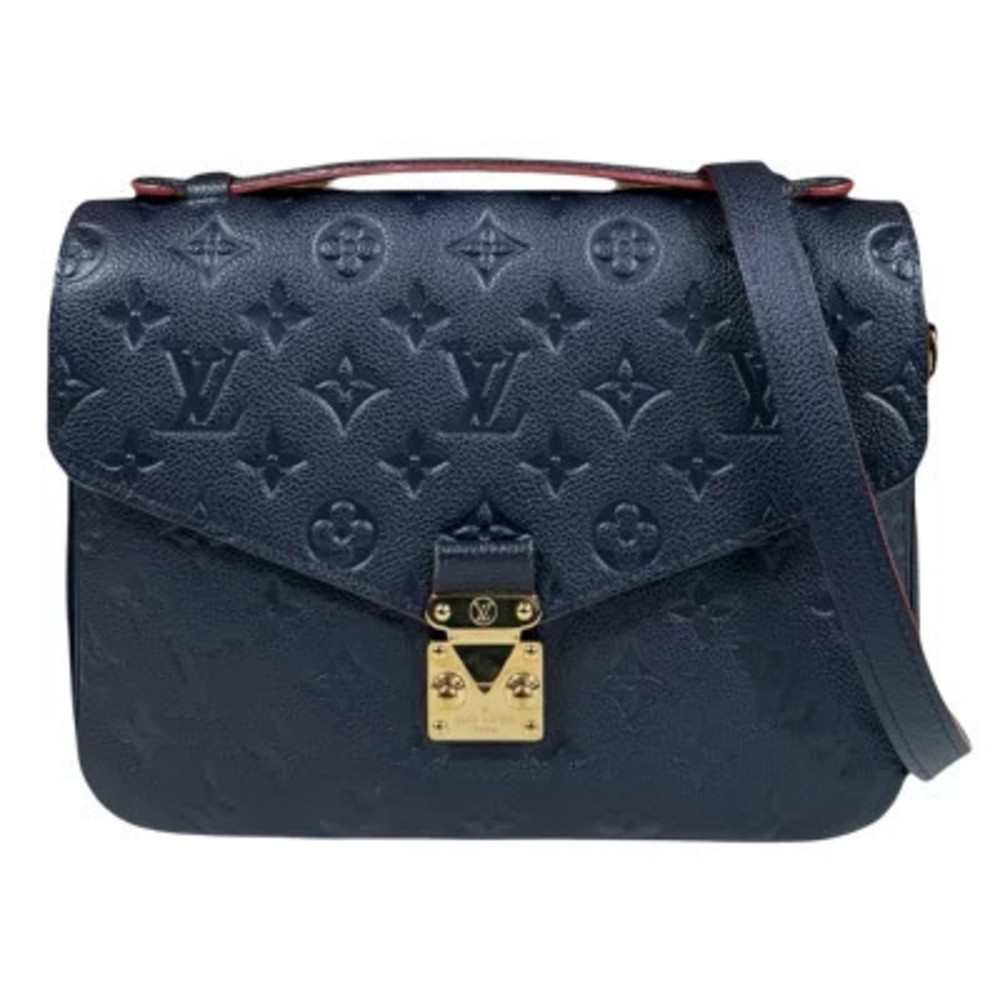 Louis Vuitton Pochette Metis Monogram Empreinte Shoulder Bag Navy Blue